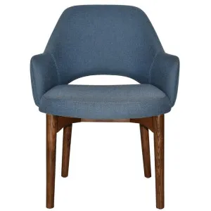 Albury Commercial Grade Gravity Fabric Tub Chair, Timber Leg, Denim / Light Walnut by Eagle Furn, a Chairs for sale on Style Sourcebook