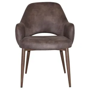 Albury Commercial Grade Eastwood Fabric Tub Chair, Metal Leg, Donkey / Light Walnut by Eagle Furn, a Chairs for sale on Style Sourcebook