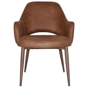 Albury Commercial Grade Eastwood Fabric Tub Chair, Metal Leg, Tan / Light Walnut by Eagle Furn, a Chairs for sale on Style Sourcebook