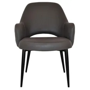 Albury Commercial Grade Pelle / Benito Fabric Tub Chair, Metal Leg, Java / Black by Eagle Furn, a Chairs for sale on Style Sourcebook