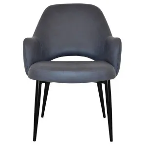 Albury Commercial Grade Pelle / Benito Fabric Tub Chair, Metal Leg, Navy / Black by Eagle Furn, a Chairs for sale on Style Sourcebook