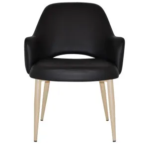 Albury Commercial Grade Vinyl Tub Chair, Metal Leg, Black / Birch by Eagle Furn, a Chairs for sale on Style Sourcebook