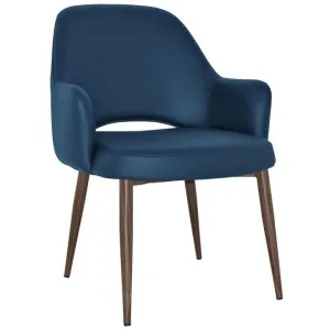 Albury Commercial Grade Vinyl Tub Chair, Metal Leg, Blue / Light Walnut by Eagle Furn, a Chairs for sale on Style Sourcebook
