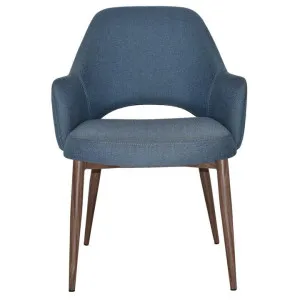 Albury Commercial Grade Gravity Fabric Tub Chair, Metal Leg, Denim / Light Walnut by Eagle Furn, a Chairs for sale on Style Sourcebook