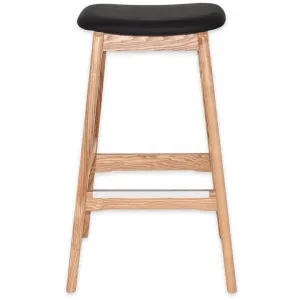 Arizona Commercial Grade American Ash Timber Bar Stool, Vinyl Seat, Natural / Black by Eagle Furn, a Bar Stools for sale on Style Sourcebook
