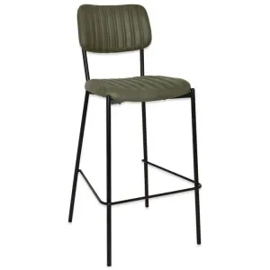 Kansas Commercial Grade Pelle Fabric & Steel Bar Stool, Sage / Black by Eagle Furn, a Bar Stools for sale on Style Sourcebook