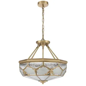Valmont Brass & Glass Pedant Light / Flush Mount Light by Telbix, a Pendant Lighting for sale on Style Sourcebook