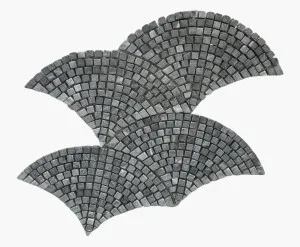 Flamenco Dark Green Tumbled Fan Marble Mosaic Tile by Tile Republic, a Natural Stone Tiles for sale on Style Sourcebook