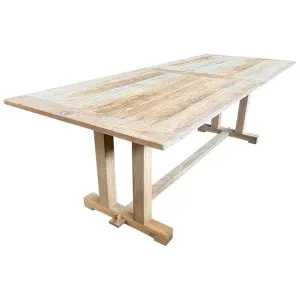 Filey Recycled Elm Timber Trestle Dining Table, 240cm by Montego, a Dining Tables for sale on Style Sourcebook