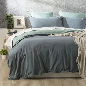 Renee Taylor Essentials Mineral Stone Washed Quilt Cover Set by null, a Quilt Covers for sale on Style Sourcebook