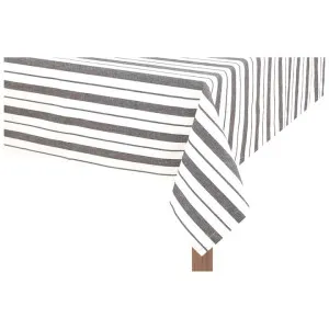 Fassel Cotton Table Cloth, 250x150cm, Charcoal Stripe by NF Living, a Table Cloths & Runners for sale on Style Sourcebook