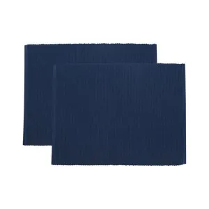 Une Cotton Placemat, Set of 2, Navy by NF Living, a Table Cloths & Runners for sale on Style Sourcebook