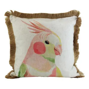 Pinky Cockatiel Linen Scatter Cushion by NF Living, a Cushions, Decorative Pillows for sale on Style Sourcebook