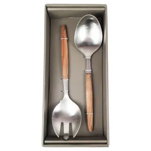 Fetuna Stainless Steel Salad Server Set, Timber Handle by NF Living, a Cutlery for sale on Style Sourcebook