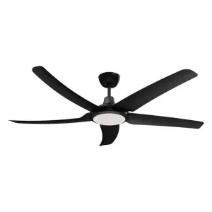 Hover Indoor / Outdoor DC Ceiling Fan with CCT Dimmable LED Light, 140cm/56", Black by Domus Lighting, a Ceiling Fans for sale on Style Sourcebook