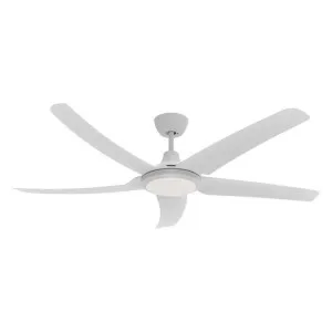 Hover Indoor / Outdoor DC Ceiling Fan with CCT Dimmable LED Light, 140cm/56", White by Domus Lighting, a Ceiling Fans for sale on Style Sourcebook