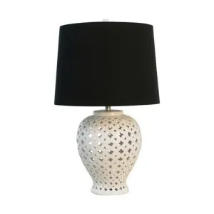 Konitsa Ceramic Base Table Lamp, Antique White / Black by Diaz Design, a Table & Bedside Lamps for sale on Style Sourcebook