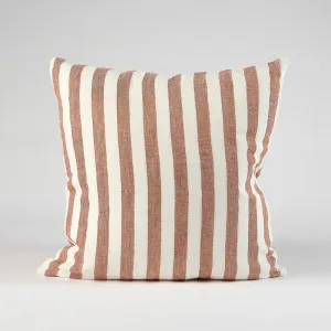 Santi Linen Outdoor Cushion in Off White/Nutmeg Stripe   |  Cover Only 50x50cm  |  Eadie Lifestyle by Eadie Lifestyle, a Cushions, Decorative Pillows for sale on Style Sourcebook