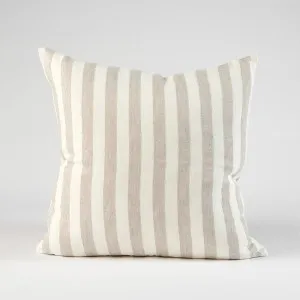 Santi Linen Cushion in Off White/Silver Stripe  |  Cover Only 50x50cm  |  Eadie Lifestyle by Eadie Lifestyle, a Cushions, Decorative Pillows for sale on Style Sourcebook