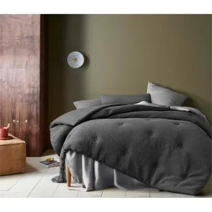 Accessorize Soho Waffle 3 Piece Comforter Set, King, Dark Grey by Accessorize Bedroom Collection, a Bedding for sale on Style Sourcebook