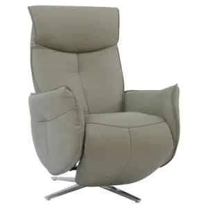 Sebastine Leather Swivel Recliner Chair, Grey by Rivendell Furniture, a Chairs for sale on Style Sourcebook