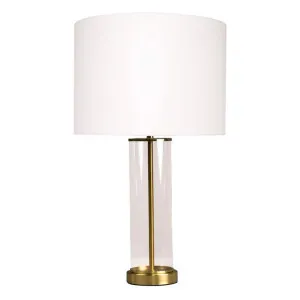East Side Glass Base Table Lamp, Brass / White by Cozy Lighting & Living, a Table & Bedside Lamps for sale on Style Sourcebook