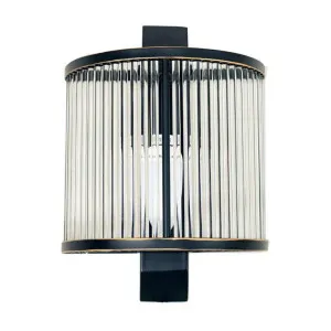 Hayworth Metal & Glass Tube Wall Sconce, Antique Black by Cozy Lighting & Living, a Wall Lighting for sale on Style Sourcebook