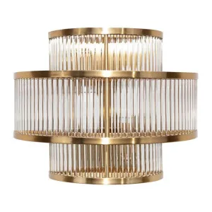 Fontaine Metal & Glass Tube Cascade Wall Sconce, Brass by Cozy Lighting & Living, a Wall Lighting for sale on Style Sourcebook