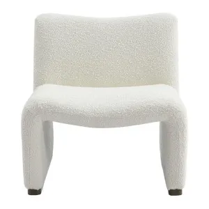 Beau Boucle Fabric Occasional Chair, White by Cozy Lighting & Living, a Chairs for sale on Style Sourcebook