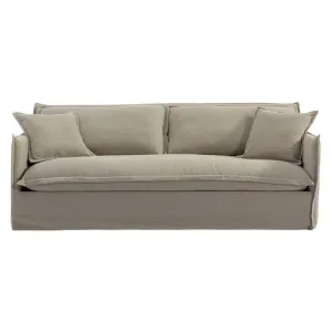 Cove Cotton Linen Fabric Slip Cover Sofa, 3 Seater, Taupe by Cozy Lighting & Living, a Sofas for sale on Style Sourcebook