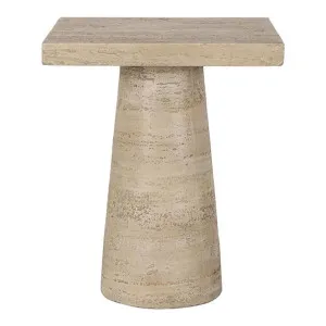 Logan Cement Square Pedestal Side Table by Philbee Interiors, a Side Table for sale on Style Sourcebook