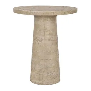 Logan Cement Round Pedestal Side Table by Philbee Interiors, a Side Table for sale on Style Sourcebook