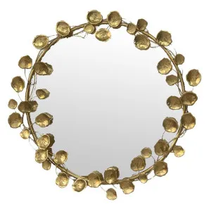 Babrina Iron Frame Round Wall Mirror, 90cm by Philbee Interiors, a Mirrors for sale on Style Sourcebook