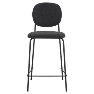 Margot Boucle Fabric Counter Stool, Set of 2, Charcoal / Black by Room Life, a Bar Stools for sale on Style Sourcebook