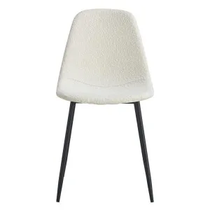 Luca Boucle Fabric Dining Chair, Set of 2, White / Black by Room Life, a Dining Chairs for sale on Style Sourcebook