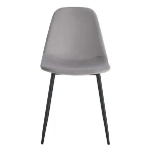Luca Velvet Fabric Dining Chair, Set of 2, Cool Grey / Black by Room Life, a Dining Chairs for sale on Style Sourcebook