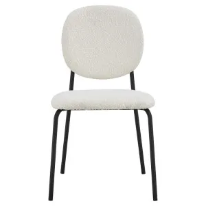 Margot Boucle Fabric Dining Chair, Set of 2, White / Black by Room Life, a Dining Chairs for sale on Style Sourcebook