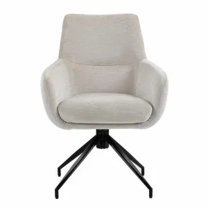 Conor Fabric Swivel Dining Armchair, Beige by Charming Living, a Dining Chairs for sale on Style Sourcebook