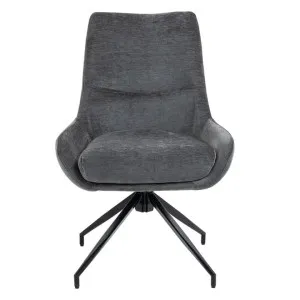 Conor Fabric Swivel Dining Chair, Anthracite by Charming Living, a Dining Chairs for sale on Style Sourcebook