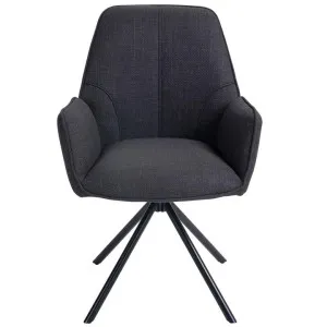 Spring Fabric Swivel Dining Chair, Set of 2, Charcoal by Charming Living, a Dining Chairs for sale on Style Sourcebook