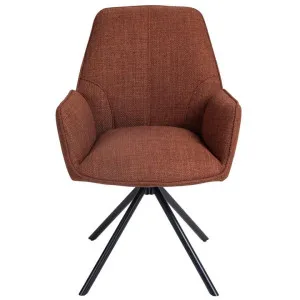 Spring Fabric Swivel Dining Chair, Set of 2, Rust by Charming Living, a Dining Chairs for sale on Style Sourcebook
