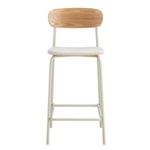 Cove Metal Counter Stool with Fabric Seat, Set of 2, Cream / Natural by Room Life, a Bar Stools for sale on Style Sourcebook