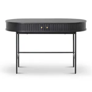 Alamein Wooden Oval Home Office Desk, 120cm, Black by Conception Living, a Desks for sale on Style Sourcebook