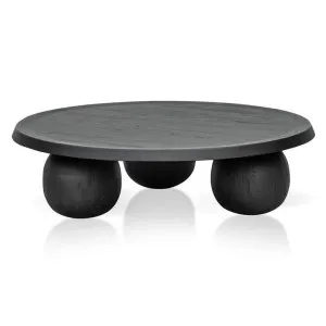 Lalor Elm Timber Round Coffee Table, 100cm, Black by Conception Living, a Coffee Table for sale on Style Sourcebook