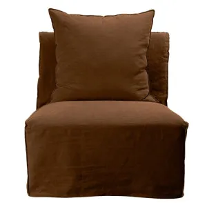 Como Linen Armless Slipper Chair Cocoa - 1 Seater by James Lane, a Chairs for sale on Style Sourcebook