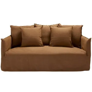 Como Linen Sofa Cocoa - 2.5 Seater by James Lane, a Sofas for sale on Style Sourcebook