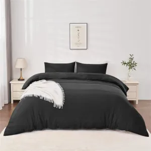 Linenova Pre-Washed Black Quilt Cover Set by null, a Quilt Covers for sale on Style Sourcebook