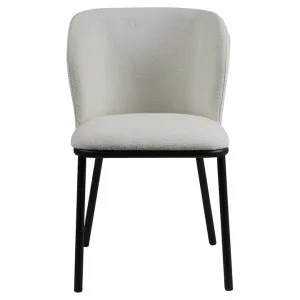 Ikast Boucle Fabric Dining Chair, White by Viterbo Modern Furniture, a Dining Chairs for sale on Style Sourcebook