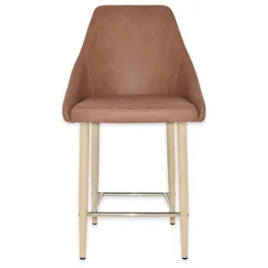 Stockholm Commercial Grade Pelle Fabric Counter Stool, Metal Leg, Tan / Birch by Eagle Furn, a Bar Stools for sale on Style Sourcebook