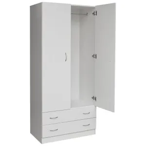 Mission 2 Door 2 Drawer Wardrobe, White by EBT Furniture, a Wardrobes for sale on Style Sourcebook